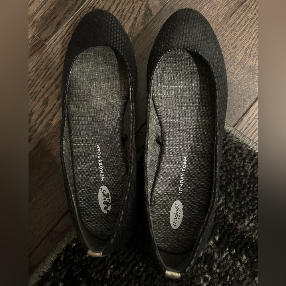 Dr Scholls Memory Foam Black Ballet Flat Slip On Shoes Women’s Sz 8M